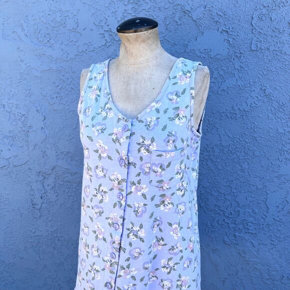 Vintage Rampage 90’s Purple Dress Full Button Floral Size Medium Coquette Flirty - Picture 15 of 15